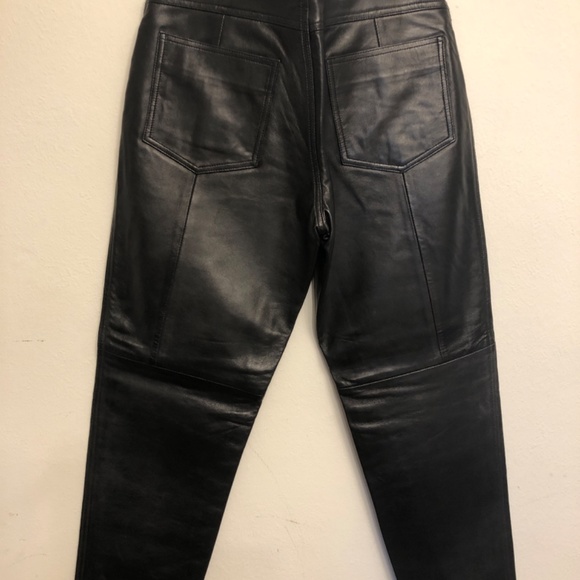 Luxe Black Leather Pants, Hugo Buscati Collection - Picture 2 of 12